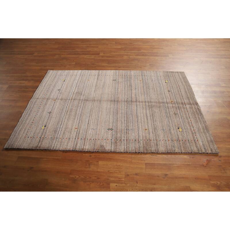 Tribal Gabbeh Indian Rug Handmade Multi-Color Wool Carpet - 3'10" x 5'8"