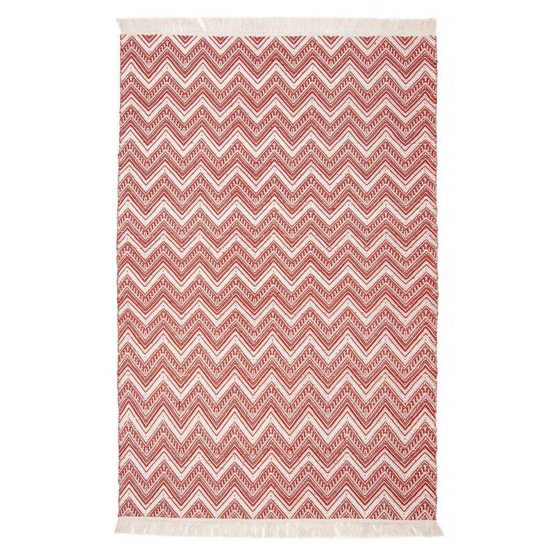Sienna Red, White Rug 5'2" x 8'0" - 5'2 x 8'0 - Red/ White - 5'2 x 8'0