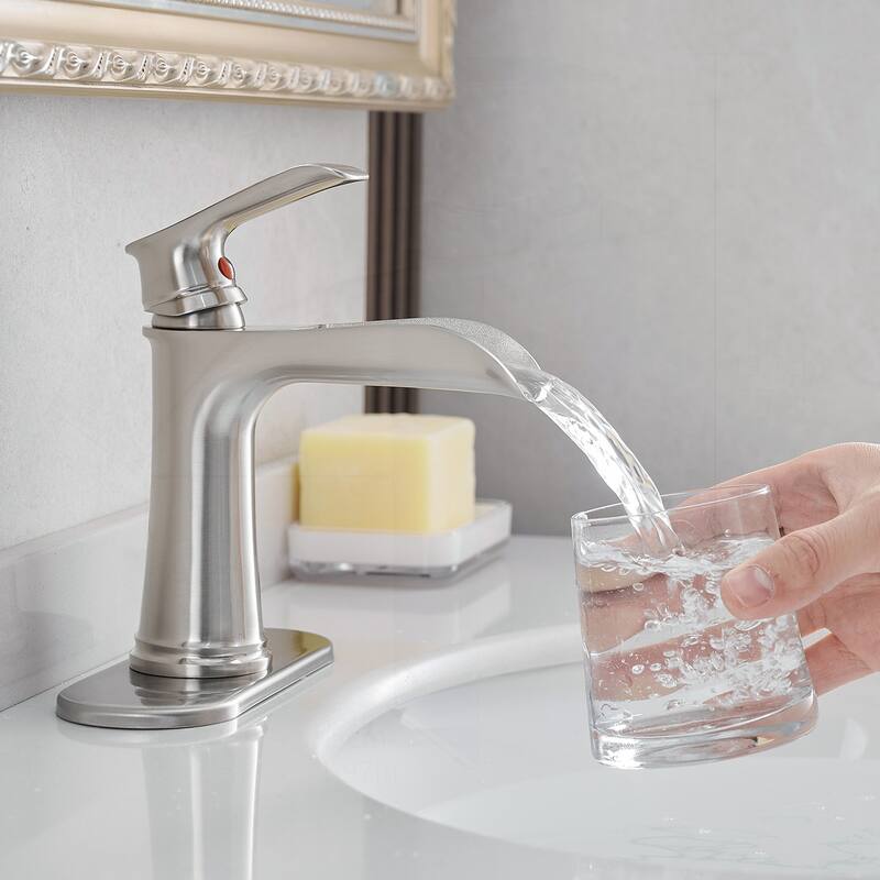 Modern Bathroom Sink Faucet with Advanced Features - Brushed Nickel