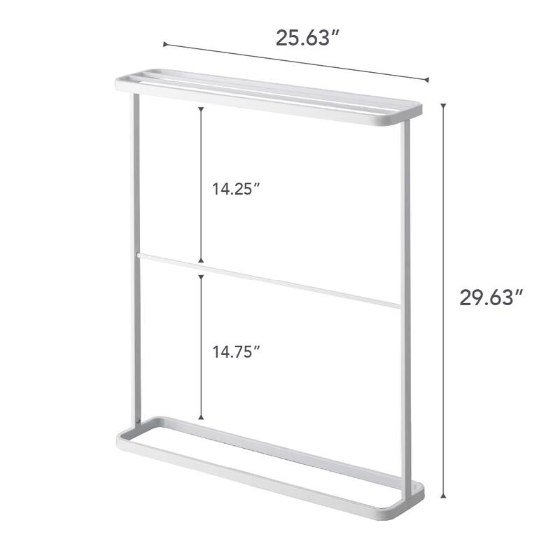 Yamazaki Home Bath Towel Hanger, Steel, Holds towels up to 24.5" x 58", Holds 2.2 lbs - L 5.91 x W 25.59 x H 29.53 inches