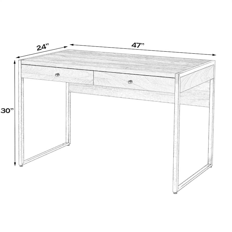 Drake 2-Drawer Walnut Writing Desk
