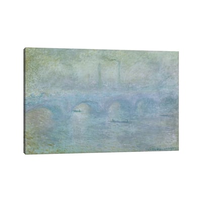 iCanvas "Waterloo Bridge - Effect of the Mist, 1903" by Claude Monet Canvas Print