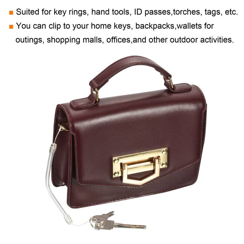 8pcs 5" Plastic Retractable Spring Coil Strap Key Holder Stylus Lanyard