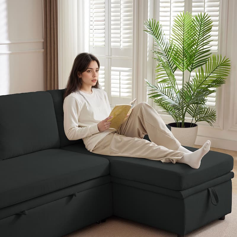 78.94" Striped Fabric Sleeper Sofa