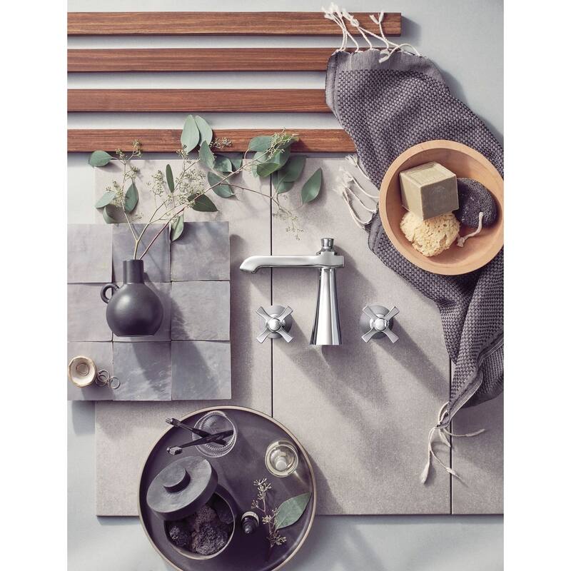 Moen TVS6985 Flara 1.2 GPM Widespread Bathroom Faucet with Pop-Up