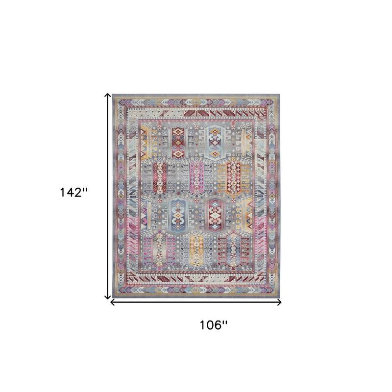HomeRootsFloral Bohemian Rectangle Area Rug - 142' X '106' X '0.5
