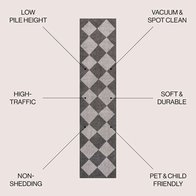 JONATHAN Y Porter Classic Geometric Diamond Pattern Rug