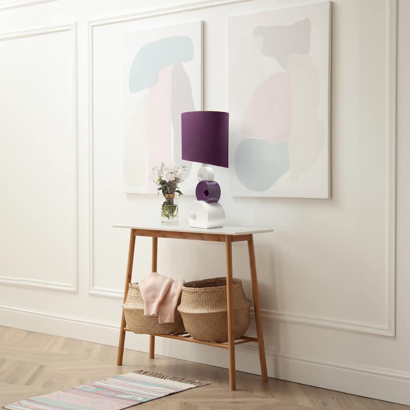 Lalia Home 28.5" Stacked Circle Table Lamp with Angled Drum Shade - 28.5