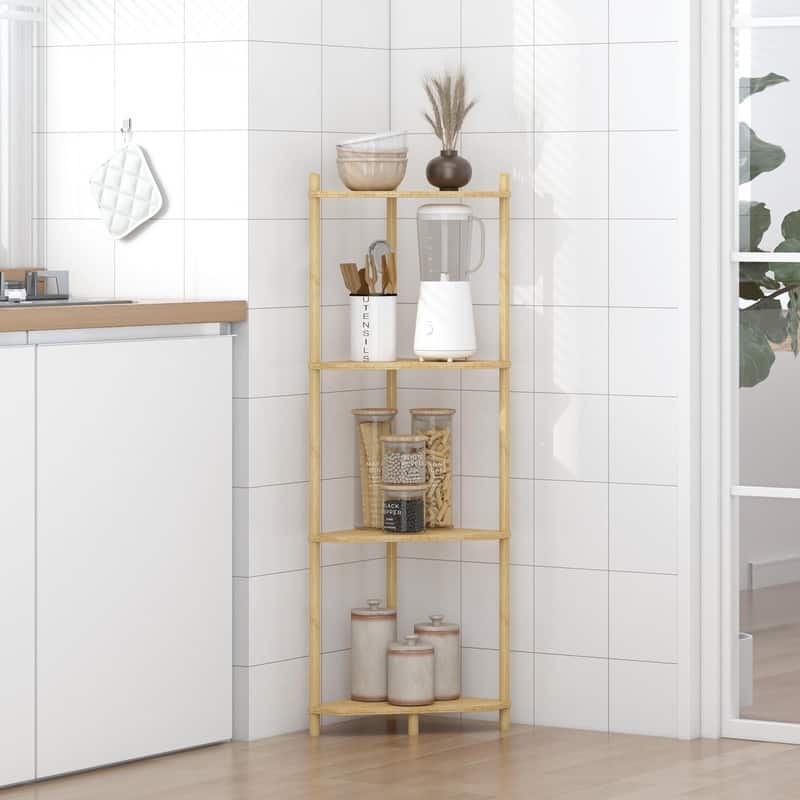 Corner Shelf Stand - 11.4"D x 11.4"W x 42.7"H