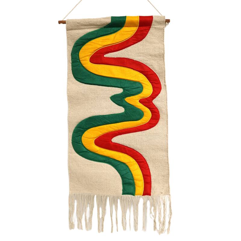 Home&Manor Large Abstract Macrame Wall Hanging
