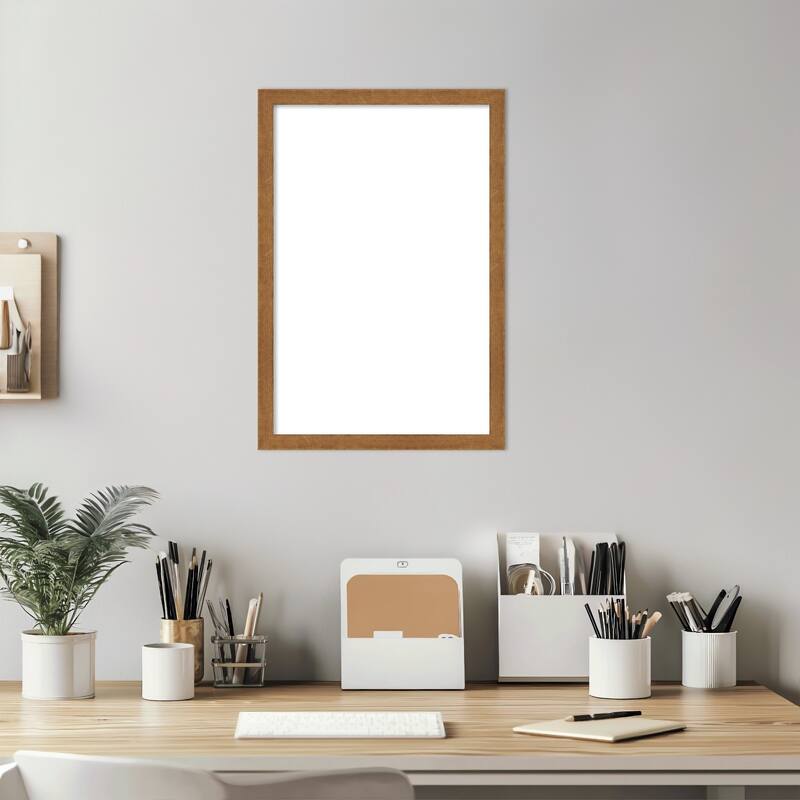 Amanti Art Carlisle Blonde Narrow Framed Dry Erase Magnetic Board