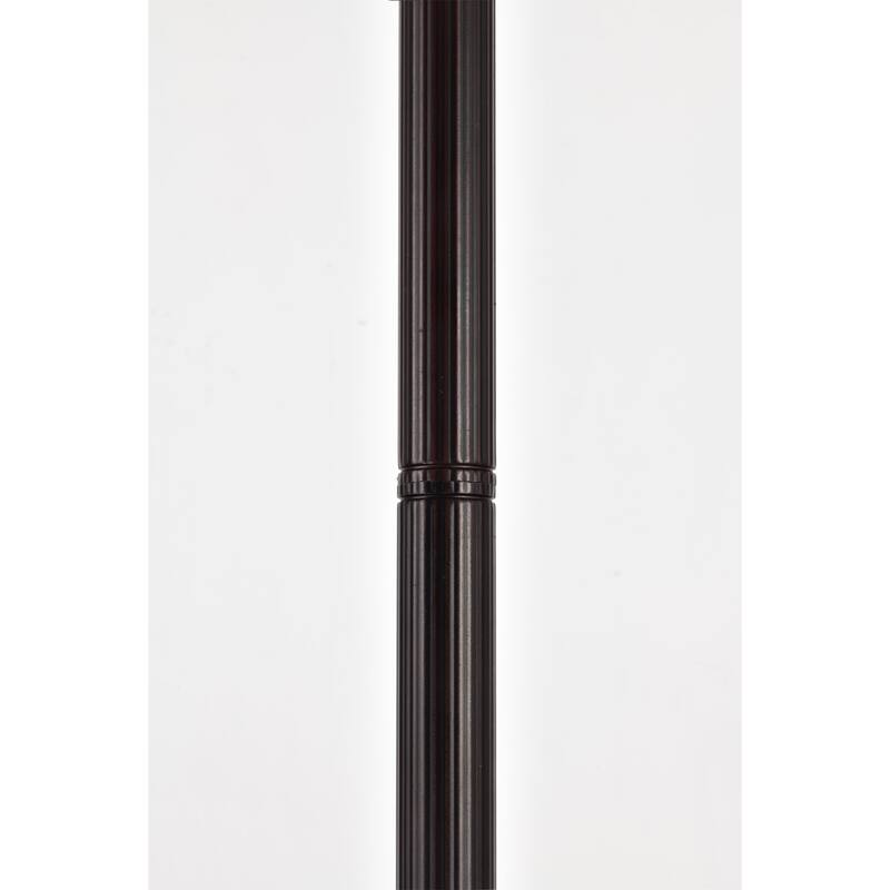 Rexi 18-inch Blue/White Flower Design Glass/Bronze Tiffany-Style Floor Lamp