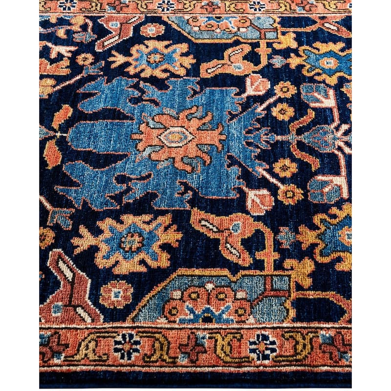 Serapi One-of-a-Kind Hand-Knotted Runner Rug - Blue, 2' 8" x 11' 4" - 2' 8" x 11' 4"