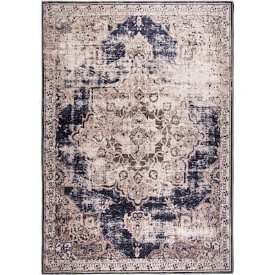 L'Baiet Cameron Ivory Distressed Machine Washable Rug