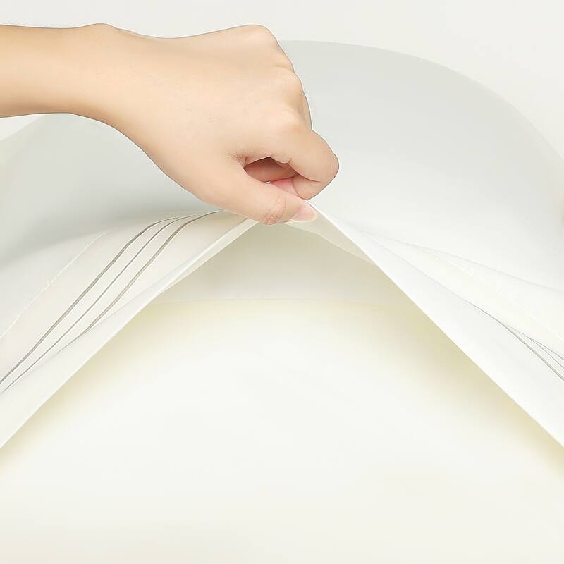 Polyester Pillow Cases Set of 2 for Hair & Skin, Cooling Pillow Covers - Beige - Queen (20"x30")