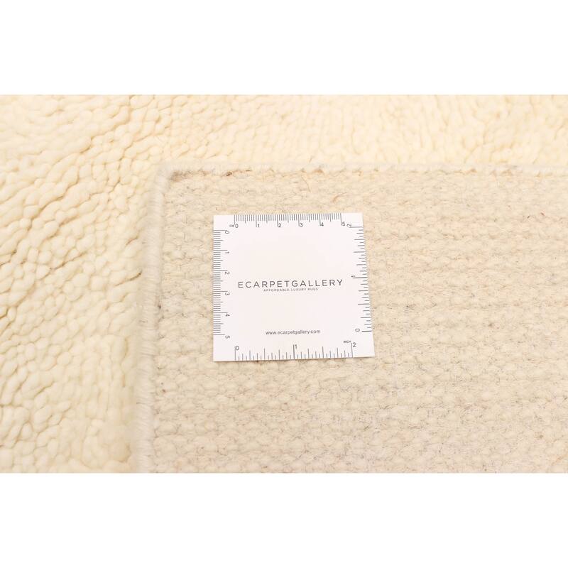 ECARPETGALLERY Hand-knotted Tangier Cream Wool Rug - 6'2 x 8'7