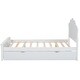 preview thumbnail 25 of 24, Full Platform Bed with Headboard & Twin Trundle - Pine Wood Frame, Cappuccino