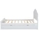 preview thumbnail 12 of 14, White Full Size Platform Bed wFlower Shape Headboard for Kids Teens, Wood Bed Frame wTrundle, Slat Support, No Box Spring Need