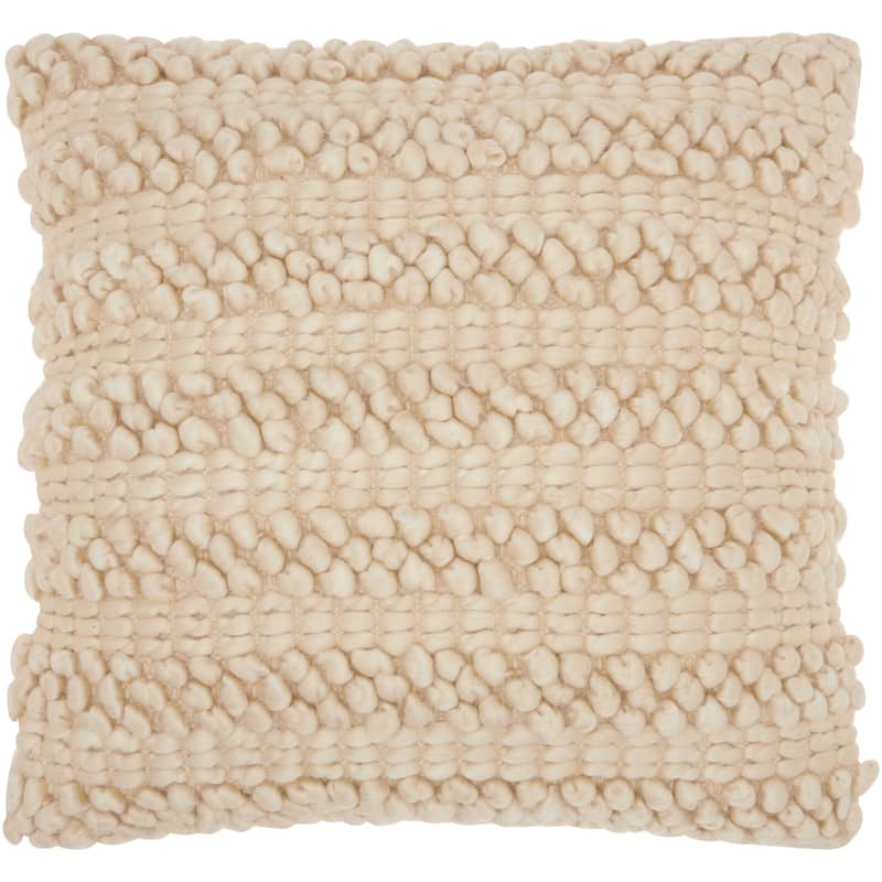 Mina Victory Woven Stripes Throw Pillow - Beige - 20" x 20"