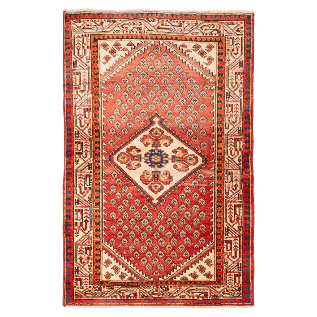 ECARPETGALLERY Hand-knotted Andelz Red Wool Rug - 3'3 x 5'2