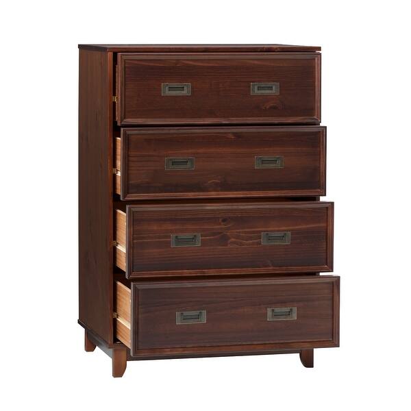 walker edison modern 4 drawer dresser Walker Edison Jules 4-Drawer Solid Wood Caramel Dresser