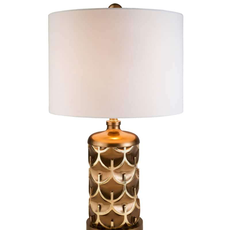 28.5" Tall Polyresin Table Lamp "Mystic Owl" with Golden finish
