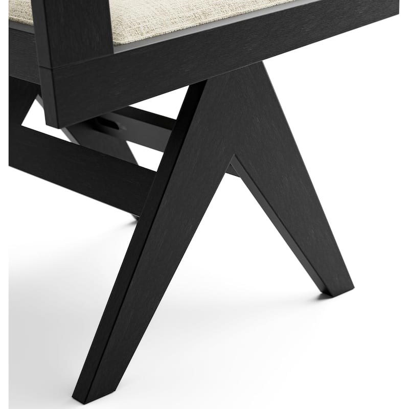 Contemporary Black Finish Upholstered Side Chairs Set