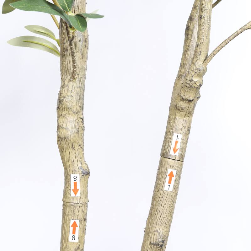 7" Artificial Olive Tree in Black Plastic Pot, 1pc/set