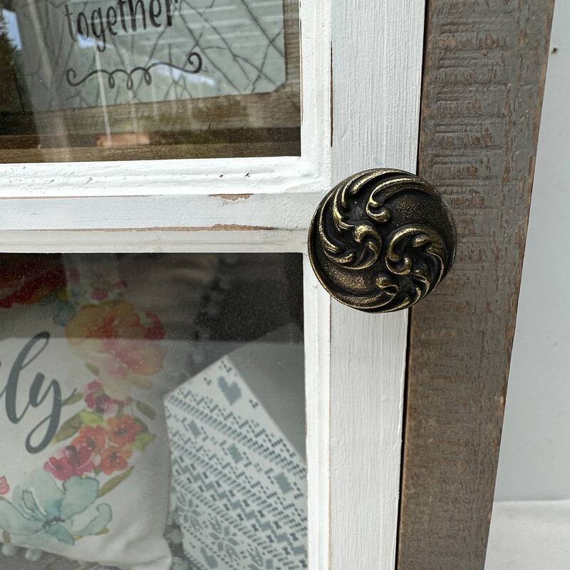 Farmhouse Wood Storage Cabinet with Arched Door and Shelf