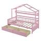 preview thumbnail 39 of 54, Twin House Bed with Roof, Storage Drawers, and Shelf