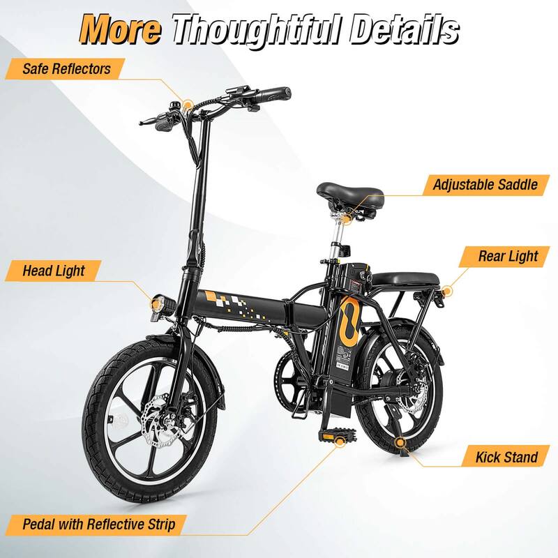 Goplus 16" Folding E-Bike Portable Electric Bicycle with Peak 650 W