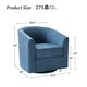 preview thumbnail 26 of 106, Cuenca Modern Living Room Wooden Upholstered 360° Swivel Barrel Chair with Metal Base and Wide Backrest