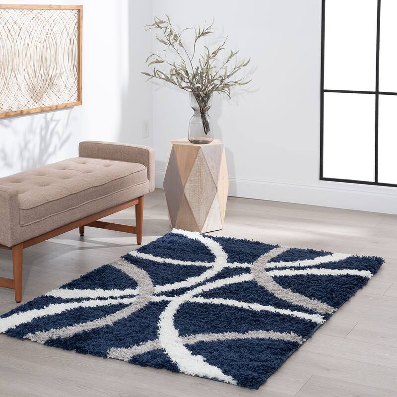 Upscale Shag Modern & Contemporary Abstract Indoor Area Rug