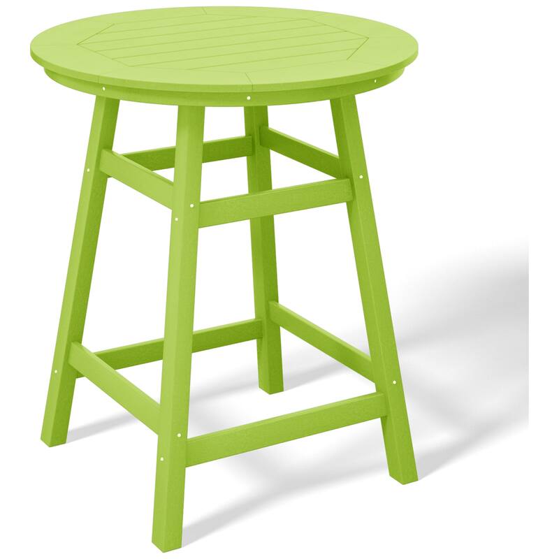 Laguna Hdpe All Weather Outdoor Patio 35" Round Counter Table - Lime