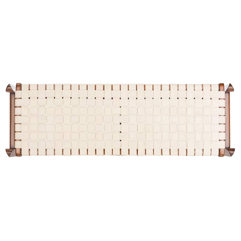 SAFAVIEH Couture Ciresila Leather Bench - 50.8" W x 16.5" D x 18.1" H - 51Wx17Dx18H
