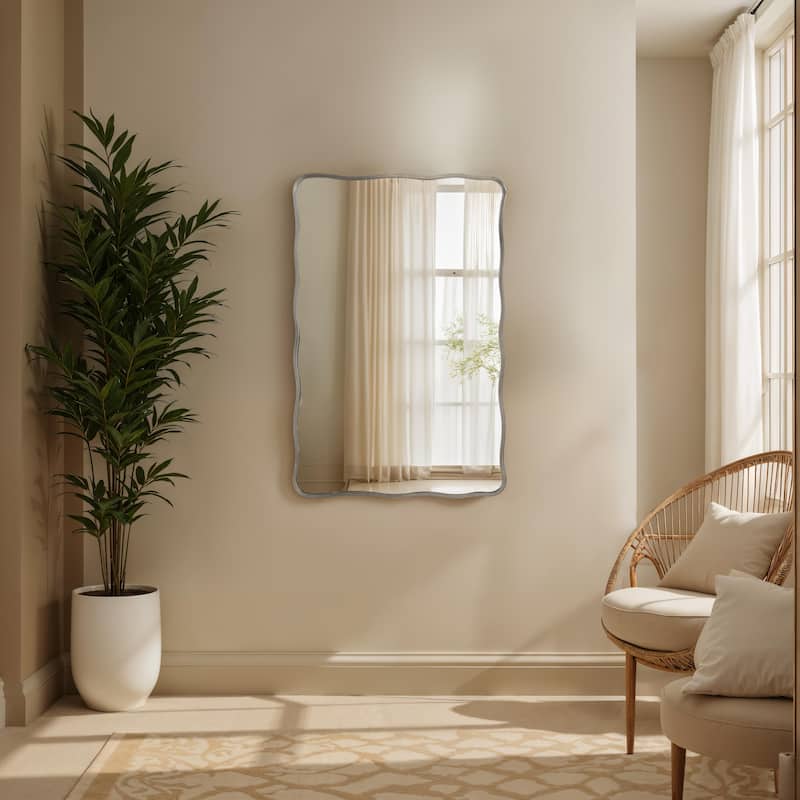 Renwil Balsa 36" H x 24" W Wall Mirror, Silver