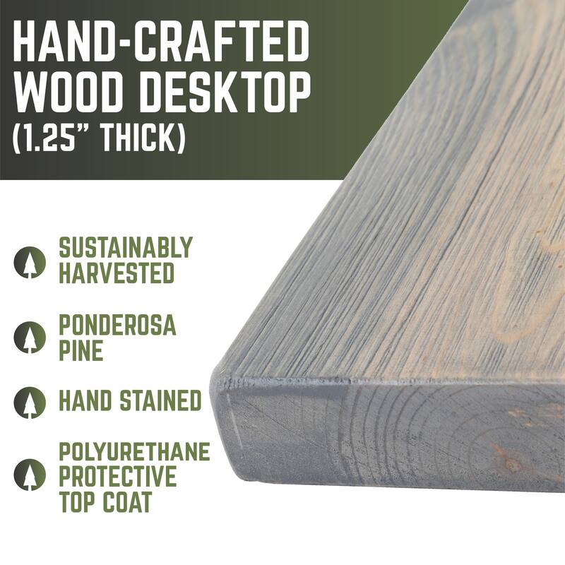 PIPE DECOR Solid Reclaimed Wood Desk with Authentic Industrial Pipe Legs