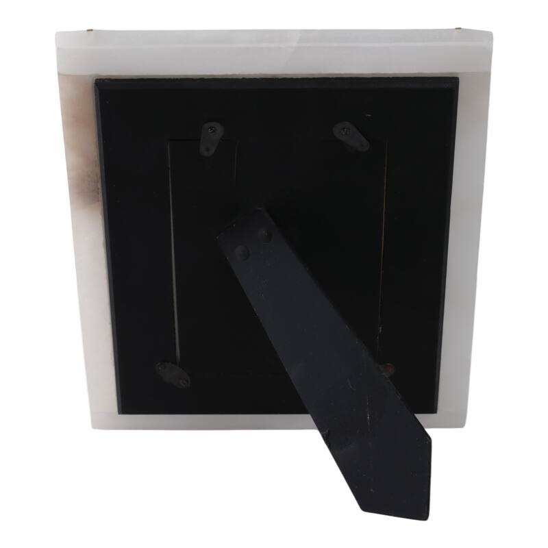 Marble Stone Frame with Inlaid Detail Modern Glam Decorative Accent