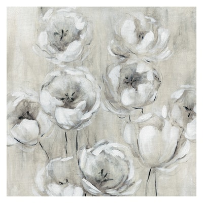 Sketchy Tulips White by Galaxy of Graphics Canvas Art Print