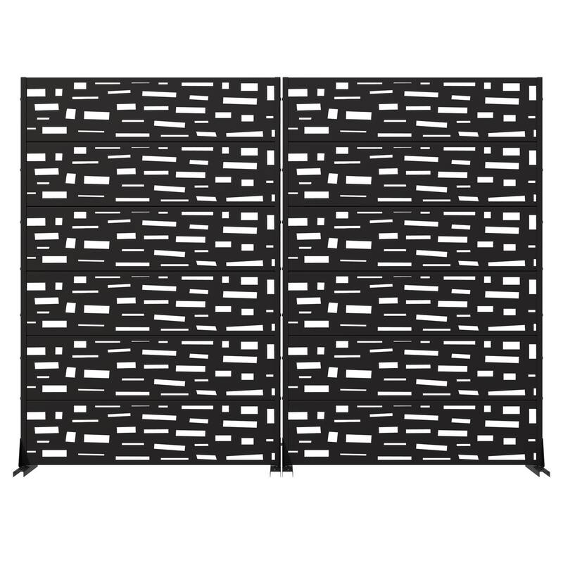 Outdoor Metal Privacy Screen Fence Panel Set of 2