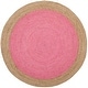 preview thumbnail 126 of 125, SAFAVIEH Handmade Natural Fiber Charlyne Bordered Round Jute Rug 5' Round - Pink/Natural - Round