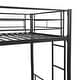 preview thumbnail 9 of 12, Black Twin over Twin Size Metal Bunk Bed with Trundle