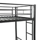 preview thumbnail 9 of 18, Modern Twin over Twin Metal Bunk Bed with Trundle and Ladder and Sturdy System for Adults Teens