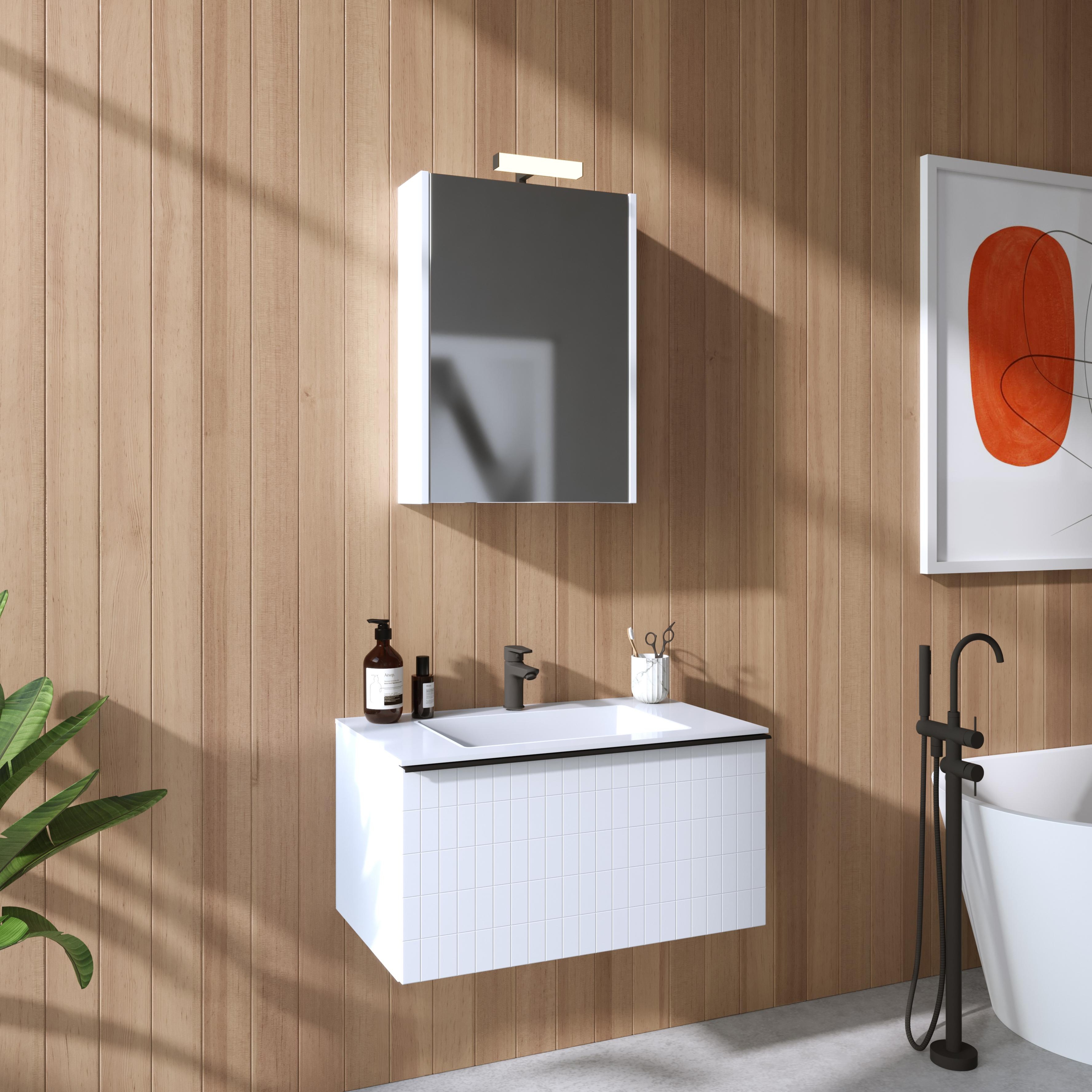 bathroom cabinet set in wall