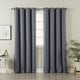 preview thumbnail 12 of 25, Aurora Home Antique Silver Grommet Top Thermal Insulated Blackout Curtain Panel Pair 52"W X 63"L - Stone