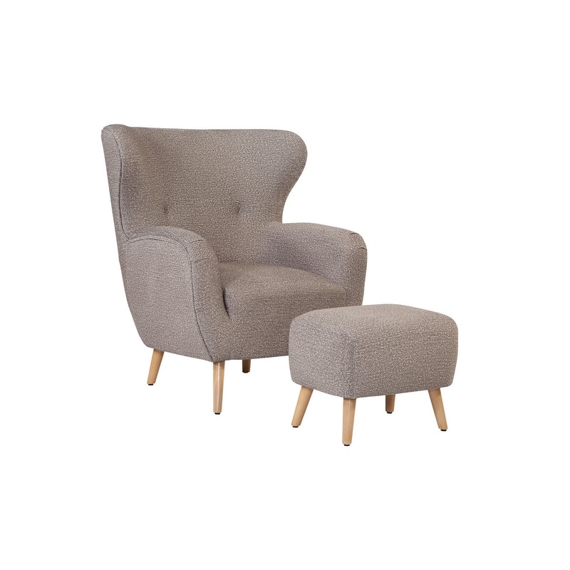 Grafton Home Harvard Curved Wing Back Chair with Matching Ottoman