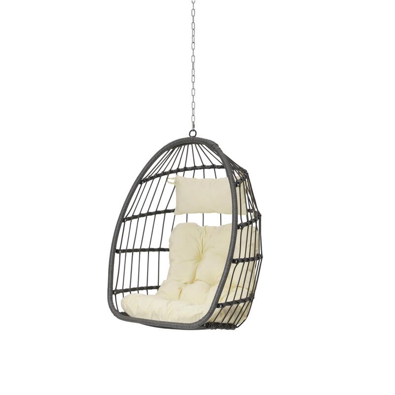 PE Rattan Egg Hanging Chair with Cushion
