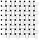 preview thumbnail 3 of 12, SomerTile Metro Basketweave Matte White with Black Dot 11.75" x 11.75" Porcelain Mosaic Tile