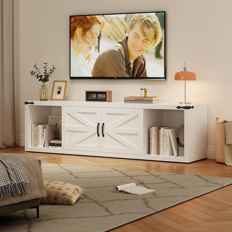 Farmhouse TV Stand Entertainment Center with Storage Deformable TV Console