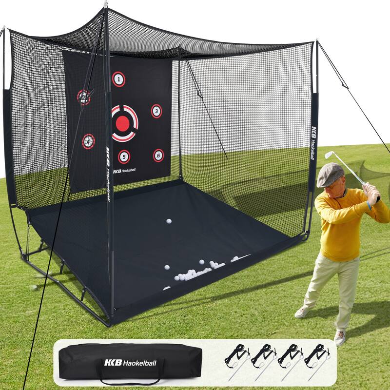 10'x8'x6' Heavy-Duty Golf Practice Net with Frame Golf Driving Cage - 8' x 10'